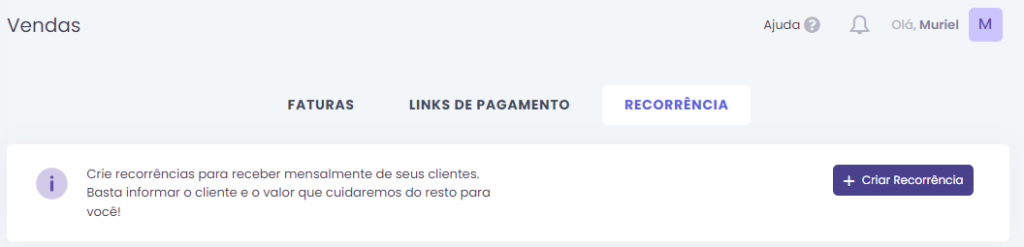 Configuração de cobrança recorrente pelo menu Vendas da plataforma LyTex Pagamentos